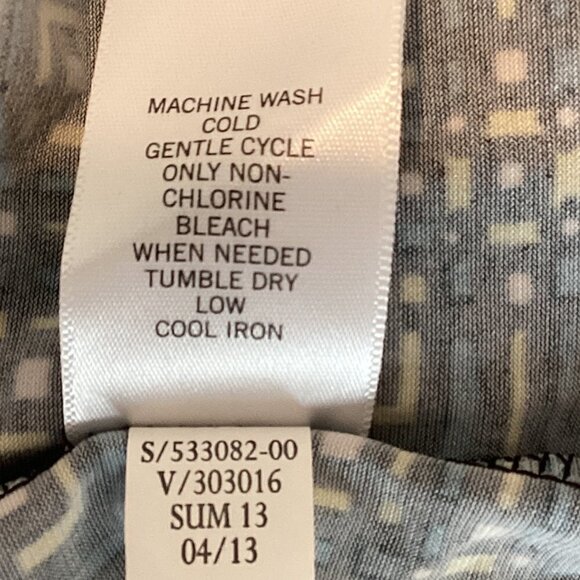 Banana Republic Halter Top Sz S Geometric Print Keyhole Neck 254E - Picture 8 of 8